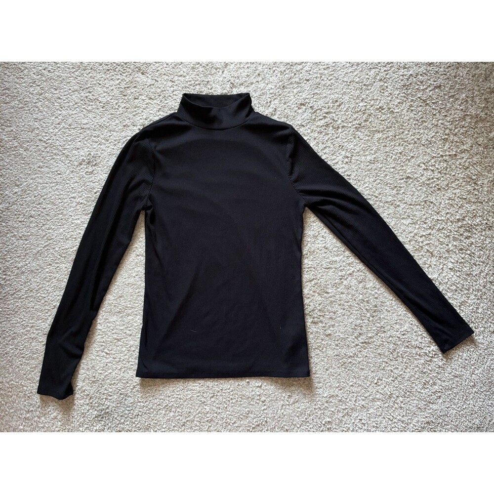 No Boundaries Black Turtleneck Top Juniors Small 3-5 Long Sleeve Fitted Basic